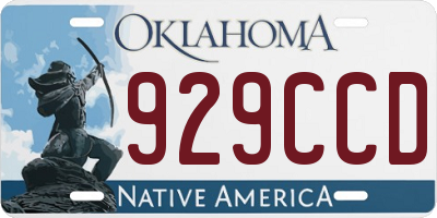 OK license plate 929CCD