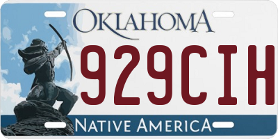 OK license plate 929CIH