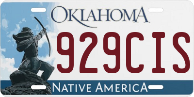 OK license plate 929CIS