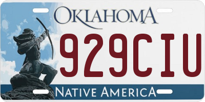 OK license plate 929CIU