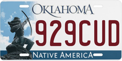 OK license plate 929CUD