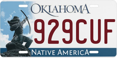 OK license plate 929CUF