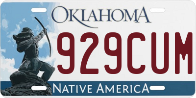 OK license plate 929CUM