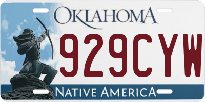 OK license plate 929CYW