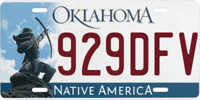 OK license plate 929DFV