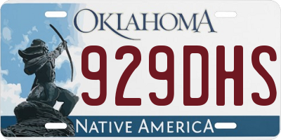 OK license plate 929DHS