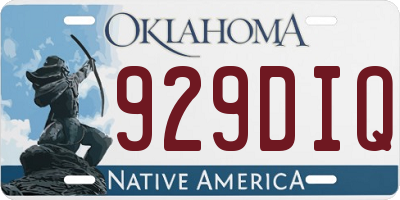 OK license plate 929DIQ