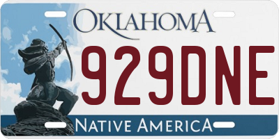 OK license plate 929DNE