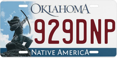 OK license plate 929DNP