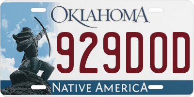 OK license plate 929DOD