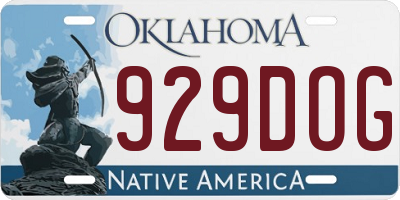 OK license plate 929DOG