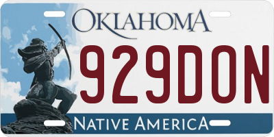 OK license plate 929DON