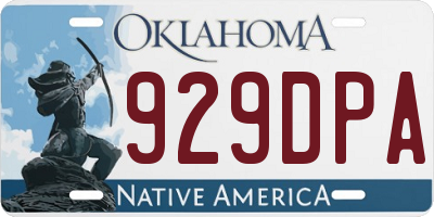 OK license plate 929DPA