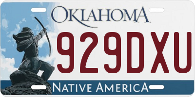 OK license plate 929DXU