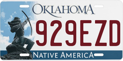 OK license plate 929EZD