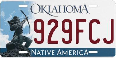 OK license plate 929FCJ
