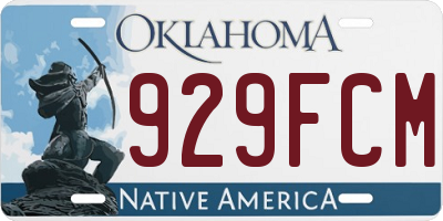OK license plate 929FCM
