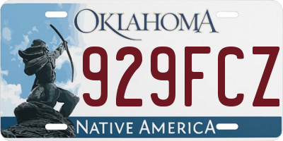 OK license plate 929FCZ