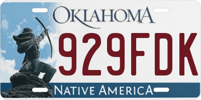 OK license plate 929FDK