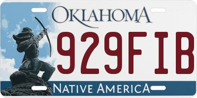 OK license plate 929FIB