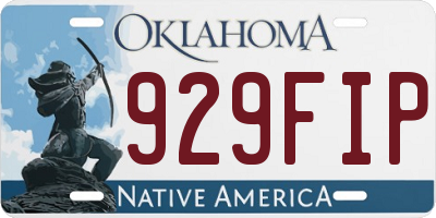OK license plate 929FIP
