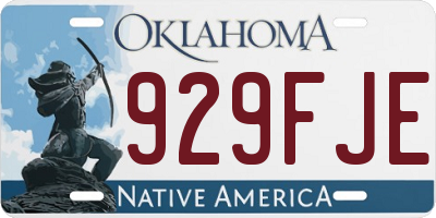 OK license plate 929FJE