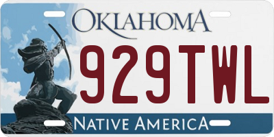 OK license plate 929TWL