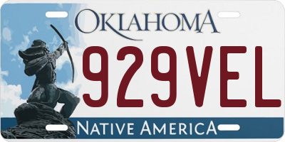 OK license plate 929VEL