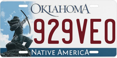 OK license plate 929VEO