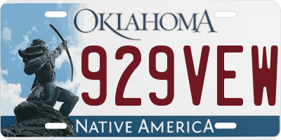 OK license plate 929VEW