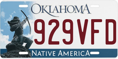 OK license plate 929VFD