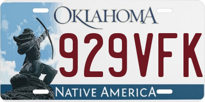 OK license plate 929VFK