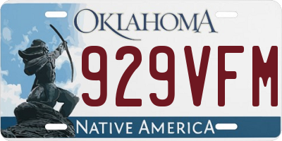 OK license plate 929VFM