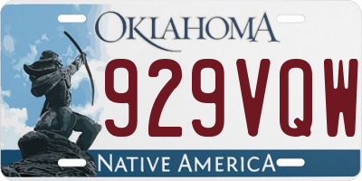 OK license plate 929VQW
