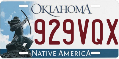 OK license plate 929VQX