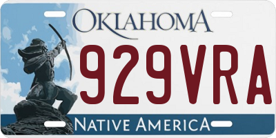 OK license plate 929VRA