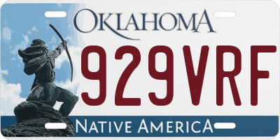 OK license plate 929VRF