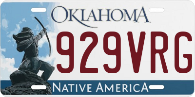 OK license plate 929VRG