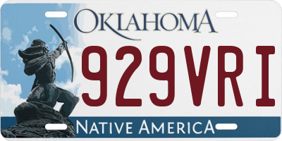 OK license plate 929VRI