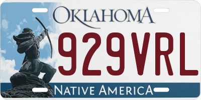 OK license plate 929VRL