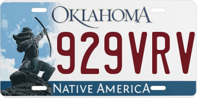OK license plate 929VRV