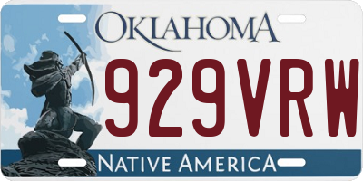 OK license plate 929VRW