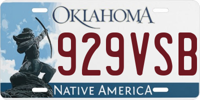 OK license plate 929VSB