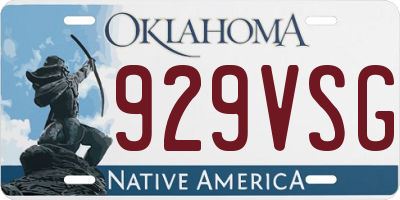 OK license plate 929VSG