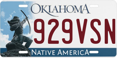 OK license plate 929VSN