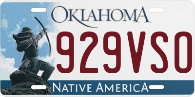 OK license plate 929VSO