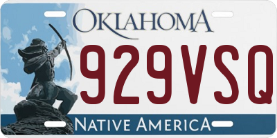 OK license plate 929VSQ