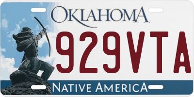 OK license plate 929VTA