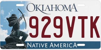 OK license plate 929VTK