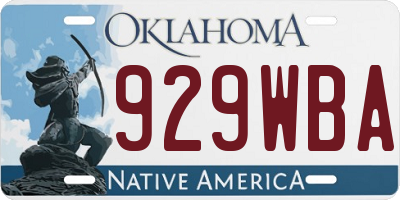 OK license plate 929WBA